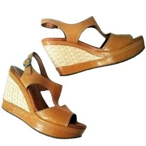 Yellow/Gold Wedge Sandals